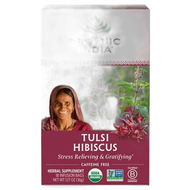 Tulsi Hibiscus 18 Bags Organic India Supplement - Conners Clinic